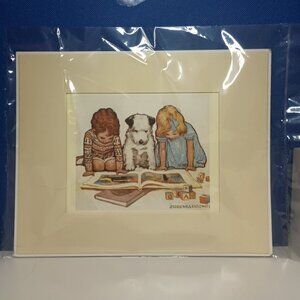 8x10 Jesse Wilcox Smith Litho Print Matted Unframed "The Picture Book" Children